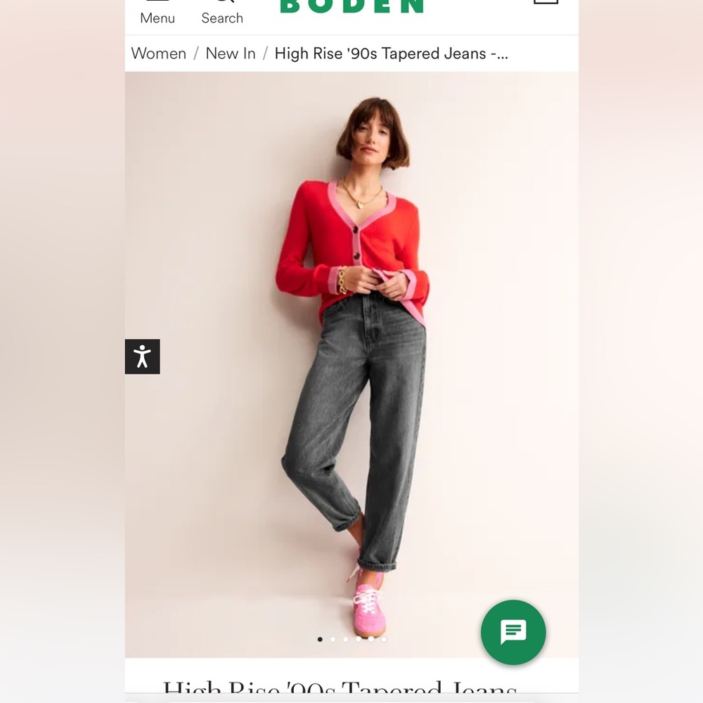 Boden high rise tapered jeans. Size 29. 28 inch length. Grey. NWT!